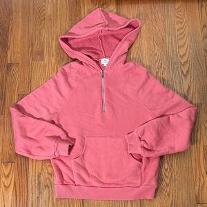 Adriano Goldschmied Quarter‎ zip pullover hoodie sweatshirt Coral Men's Small